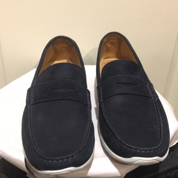 Mercanti Fiorentini mens Navy Suede slip on Loafers made in Brazil size 10 - Picture 4 of 12